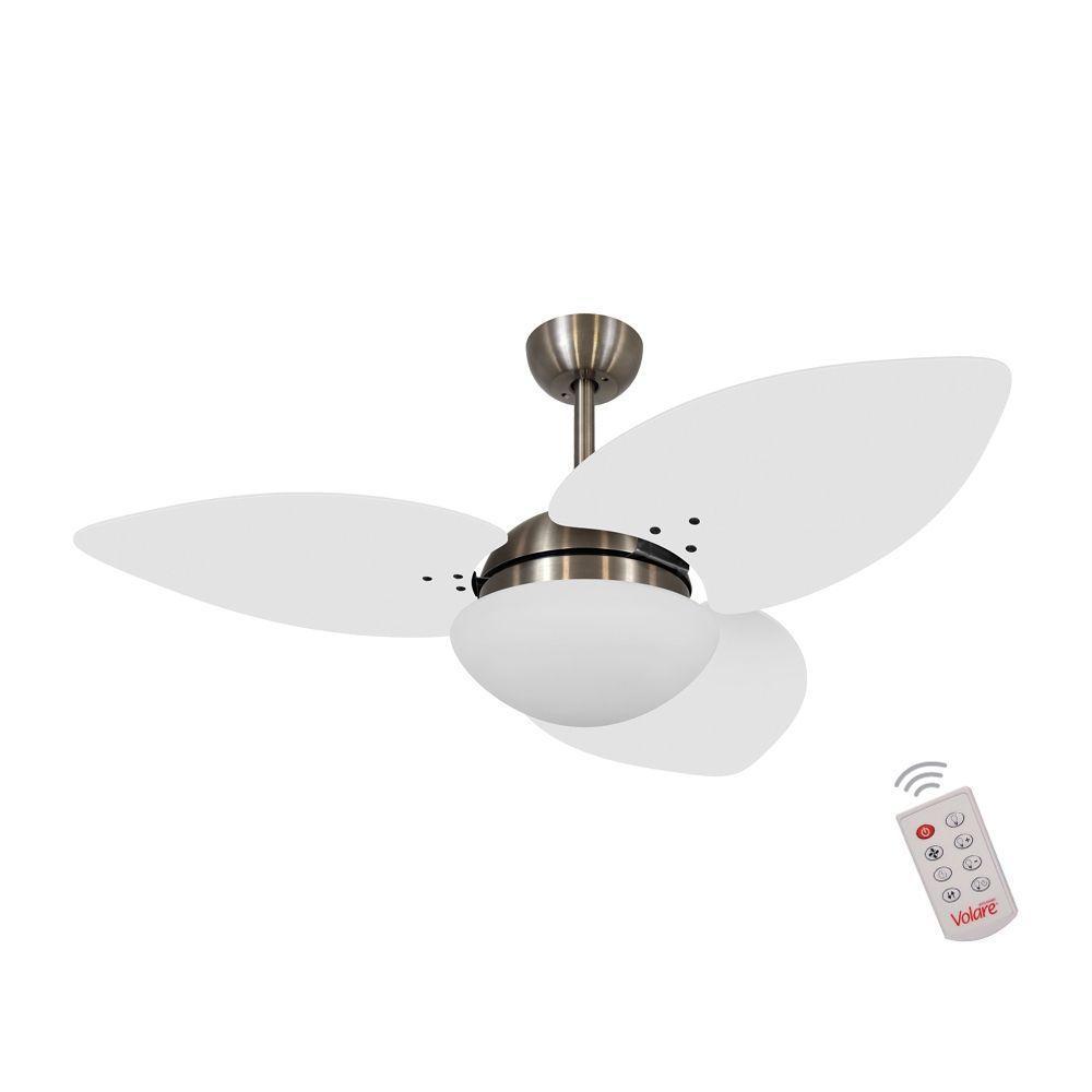 Ventilador De Teto Bronze 3 Pás Branco 127V C/ Controle - 1