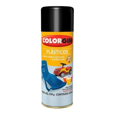 Spray Colorgin Preto Para Plásticos, Pvc, Acrílicos E Mais - 350ml