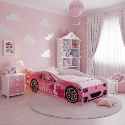 Cama Infantil Carro Susi com Grade de Proteção Adesivada 100% MDF