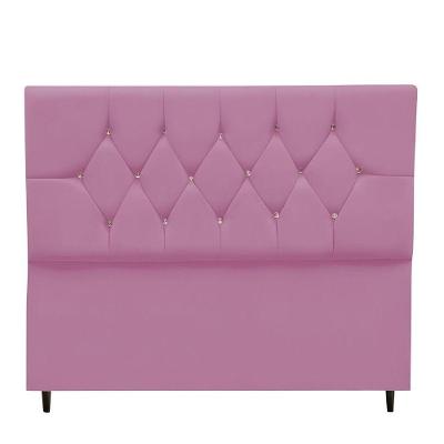 Cabeceira Estofada Cama Box Casal 140 Cm Suede Paris rosa