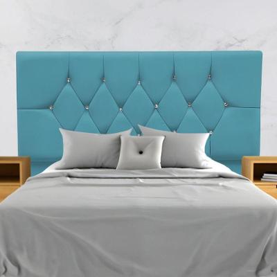 Cabeceira Solteiro Cama Box Estofada 90 Cm Suede Eva azul Turquesa