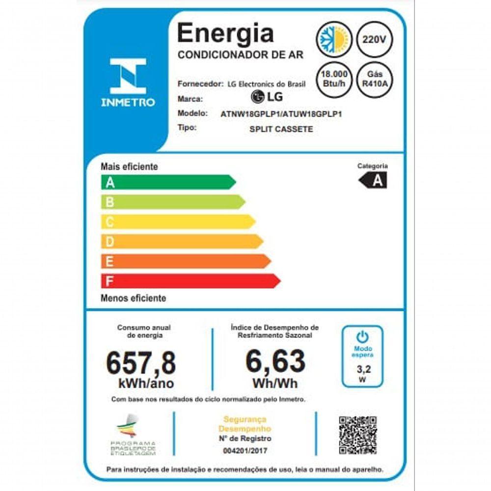 Ar Condicionado Split Cassete 1 Via Inverter Lg 18.000 Btus Quente E Frio 220v - 2
