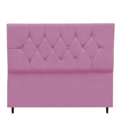 Cabeceira Cama Estofada Box Queen 160 Cm Geovana Suede Rosê