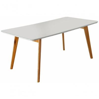 Mesa De Jantar Com Vidro Madeira Maciça Slim-1,60x0,90m Móveis Mundial