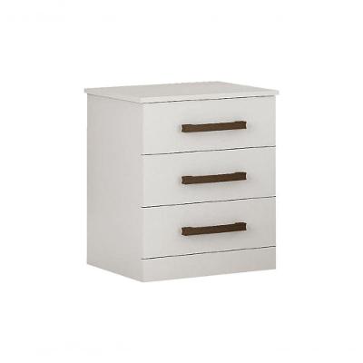 Mesa De Cabeceira Com 3 Gavetas - Rubi-branco leifer Móveis