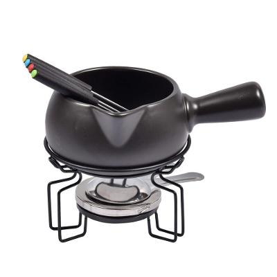 Fondue 7 Peças Em Cerâmica 23cm Dynasty Preto