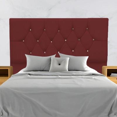 Cabeceira Estofada Cama Box Solteiro 90 Cm Suede Paris Bordô