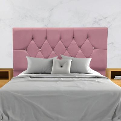 Cabeceira Estofada Cama Box Casal 140 Cm Suede Paris Rosê