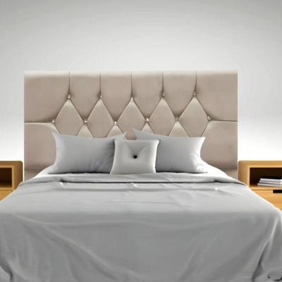 Cabeceira Estofada Cama Box Solteirão 100 Cm Suede Paris Bege