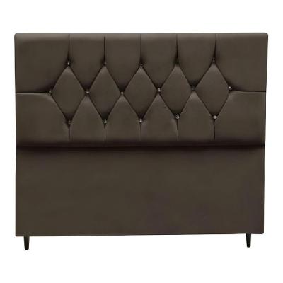 Cabeceira Estofada Cama Box Solteiro 90 Cm Suede Paris marrom