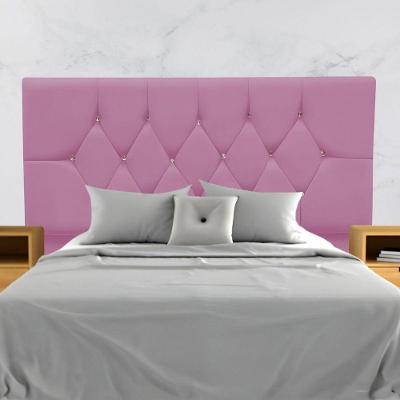 Cabeceira Estofada Cama Box Solteiro 90 Cm Suede Paris Rosa