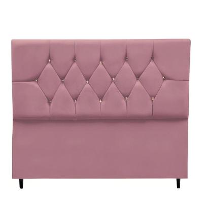 Cabeceira Estofada Cama Box Solteirão 100 Cm Suede Paris rosê