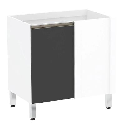 Balcão De Cozinha Sem Tampo Canto Reto 80cm 1 Porta Pérola Luciane Móveis