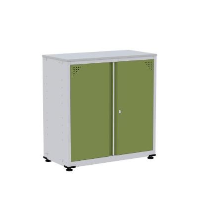 Armário De Aço Baixo Para Escritório Linha Aço 842x800x400 - Ap406 Cinza/verde Miró