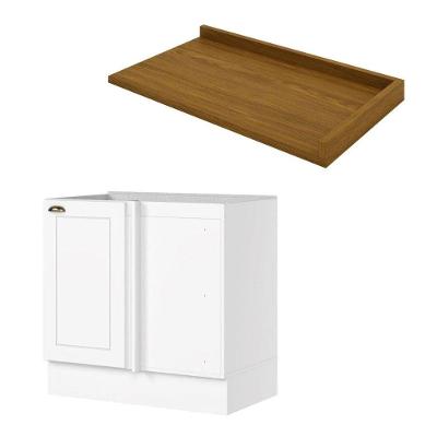 Balcão Canto Americana Henn Com Tampo Mdf Henn 94 Cm Branco Nature