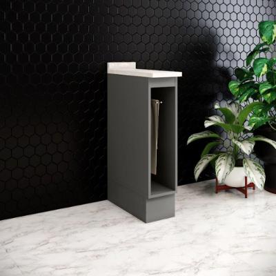 Armário Porta Toalha Americana Henn 20 Cm Com Tampo Cinza/calcare