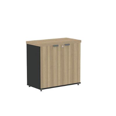Armário Baixo 2 Portas Pivotantes Pe40 Noce Naturalle/preto