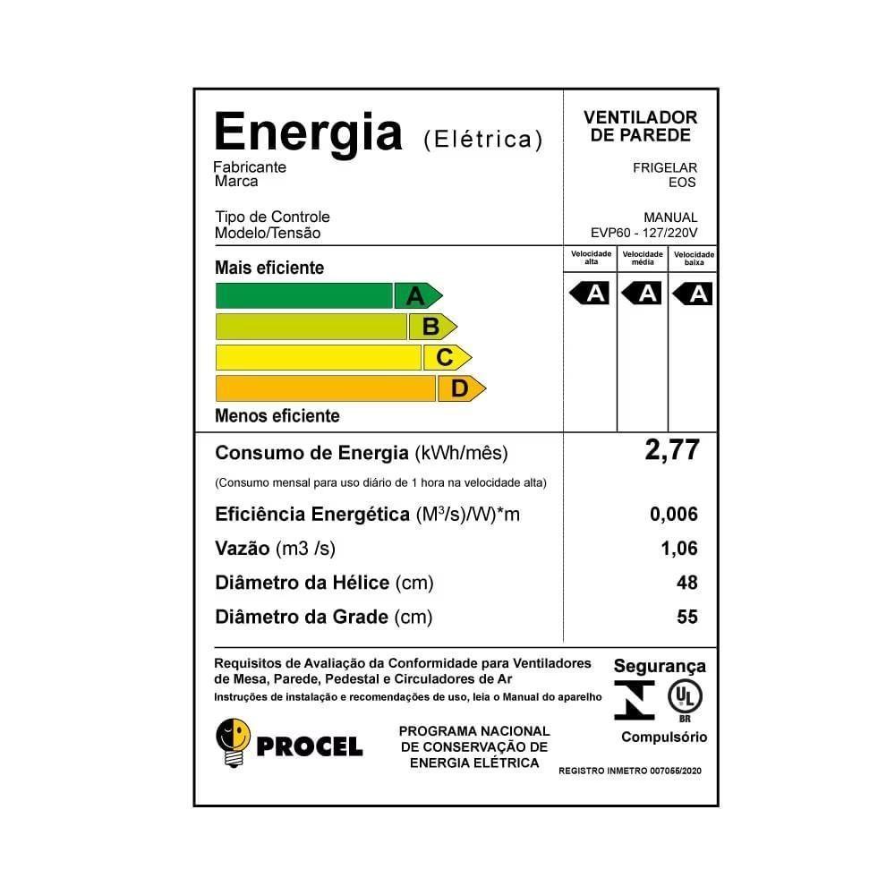 Ventilador De Parede Oscilante 5 Pás Turbo Vento Evp60 Bivolt - Eos Bivolt - 4