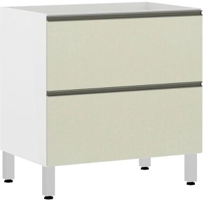 Balcão De Cozinha Sem Tampo 80cm 1 Porta Basculante E 1 Gavetão Pérola Luciane Móveis