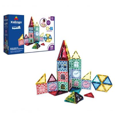 Brinquedo de Construção Magnético Brincando de Engenheiro 44 Peças Azul Xalingo Brinquedos