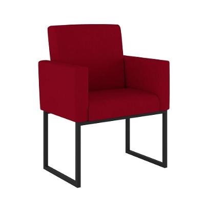 Poltrona Decorativa Nina Para Sala De Estar Suede Vermelho Balaqui Decor