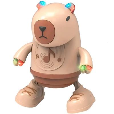 Brinquedo Robô Robô Capivara Dançante com Luzes LED Bege GXM