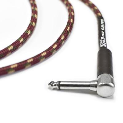 Cabo para Guitarra Angel Tx 0,30MM P10-P10 90º 20FT 6,10M Cobre OFHC Têxtil Sortido Santo Angelo