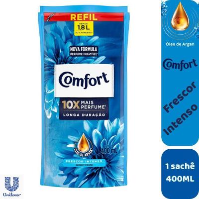 Amaciante de Roupas Concentrado Frescor Intenso Refil 400ML com Óleo de Argan Comfort