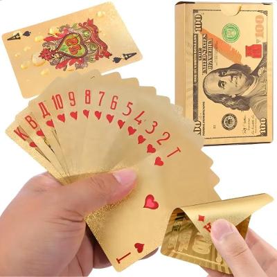 Baralho de Cartas Carat Gold Backside Dolar Dorso Flexível e Durável Dourado Oasis Tapetes