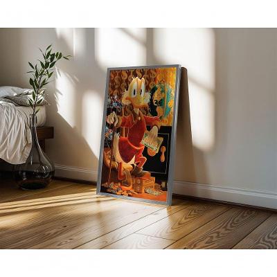 Quadro Decorativo Dinheiro em Fluxo Retangular 50x70CM Branco para Decoração de Ambientes
