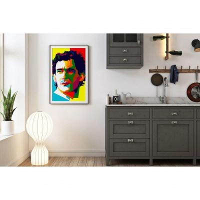Quadro Decorativo Cores de um Campeão Retangular 60 X 40 Moldura Baixa Branco