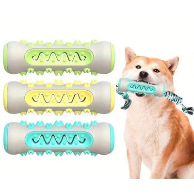 Brinquedo Pet Mordedor Escova de Dente OEM 3x1 para Cachorro em Borracha Nylon 15x5 e 5cm Azul Verde