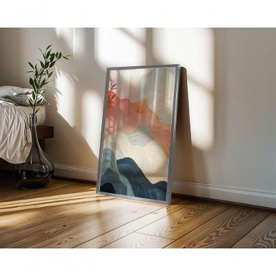Quadro Decorativo Caminhos do Sol Retangular 60X90 com Moldura Caixa Madeira