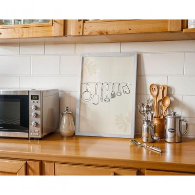 Quadro Decorativo Cozinha em Linhas Retangular 30 X 40 Moldura Baixa Preto