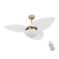 Ventilador De Teto Dourado 3 Pás Branco 220V C/ Controle - 1