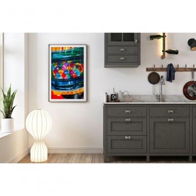Quadro Decorativo Cores da Adrenalina Retangular 60x40CM Moldura Preta