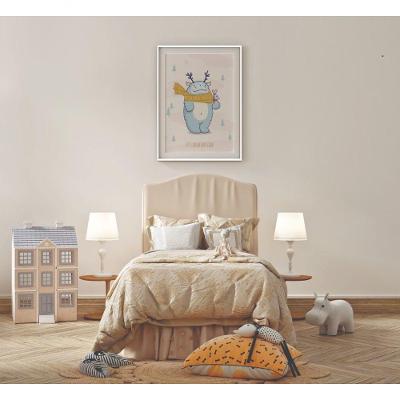 Quadro Infantil Cores no Gelo Retangular 20 X 30 Moldura Amadeirada para Decoração