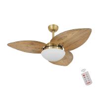 Ventilador De Teto Dourado 3 Pás Rádica Freijó 220V - 1