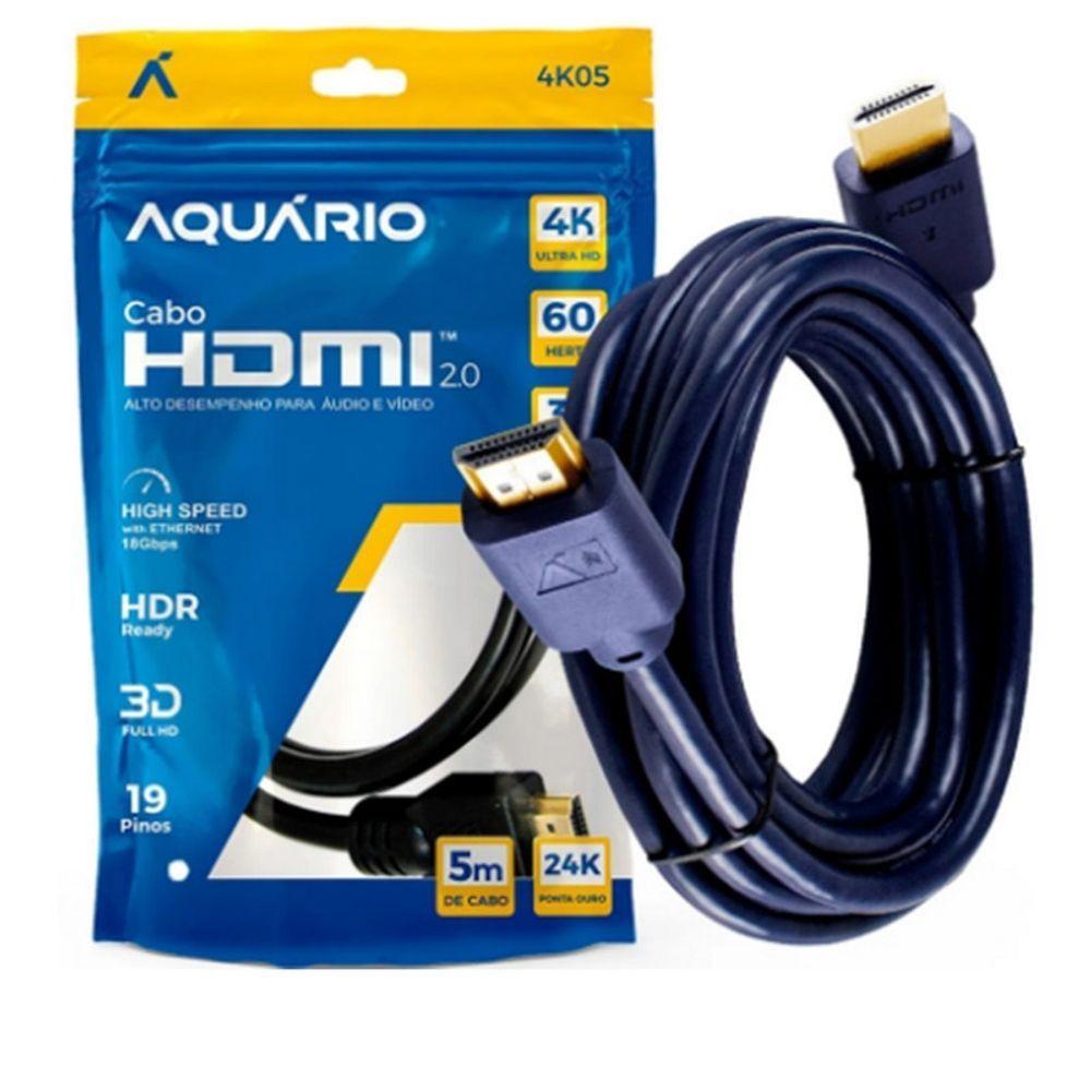 Cabo Hdmi Macho X Macho P/ Aparelhos Eletrônicos 5M - 1