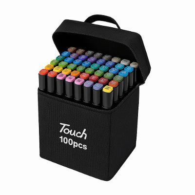 Conjunto De Canetas Marcador Permanente Ponta Dupla Com Estojo Cores Vibrantes Para Desenho Ilustração E Artesanato