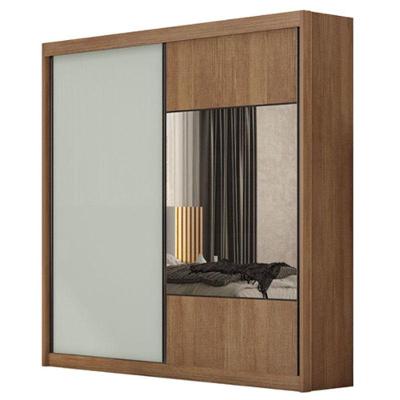 Guarda Roupa Casal Sienna 2 Portas 8 Gavetas Cumaru 25 Fendi Com Espelho - Novo Horizonte