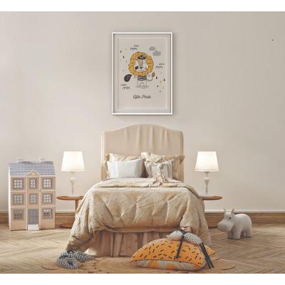 Quadro Infantil Capitão Juba Dourada Retangular 20 X 30 com Moldura Caixa Madeira