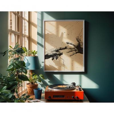 Quadro Decorativo Conexão Suprema Retangular 50 X 70 Caixa CANVAS Vidro Branco