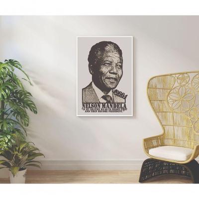 Quadro Decorativo da Prisão à Presidência Retangular 70x50CM Amadeirado