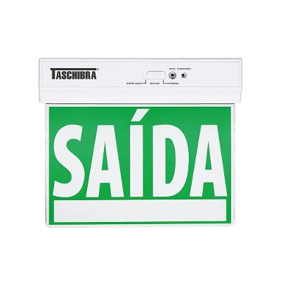 Placa De Saída Emergência C/seletora Led Taschibra Face Dupla Bivolt Verde
