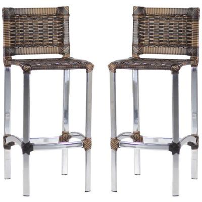 2 Banquetas Madri Em Alumínio Edícula, Cozinha, Balcão Trama Argila