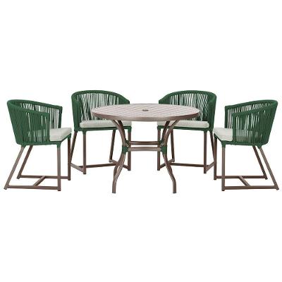 Mesa Com 4 Cadeiras E Noronha Estofado 3 Trama Original Verde