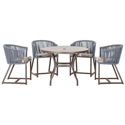 Mesa Com 4 Cadeiras E Noronha Estofado 6 Trama Original Prata