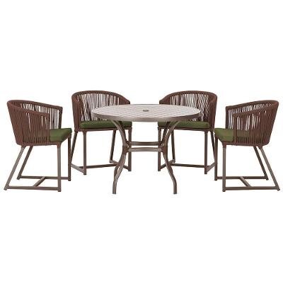 Mesa Com 4 Cadeiras E Noronha Estofado 13 Trama Original Marrom