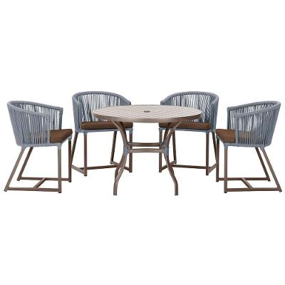 Mesa Com 4 Cadeiras E Noronha Estofado 9 Trama Original Prata